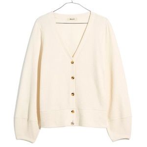 Madewell | Sweaters | Madewell Pieced Sleeve Cardigan Ivory Xxl New |  Poshmark